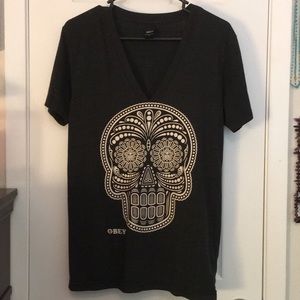 Glow in the dark Obey Sugar Skull T
